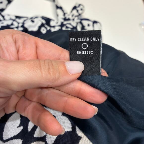 Tibi Navy and White Floral Halter Mini Dress - Picture 7 of 11